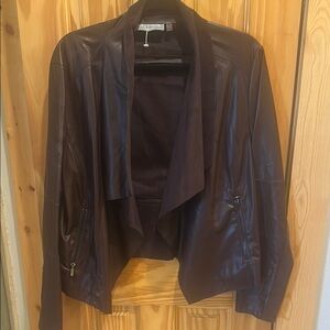 Bagatelle Brown Faux Leather Jacket, XL